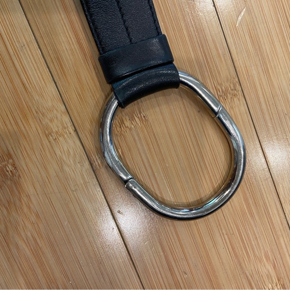 PRADA silver Loop Women’s Black Leather Belt - Picture 4 of 8